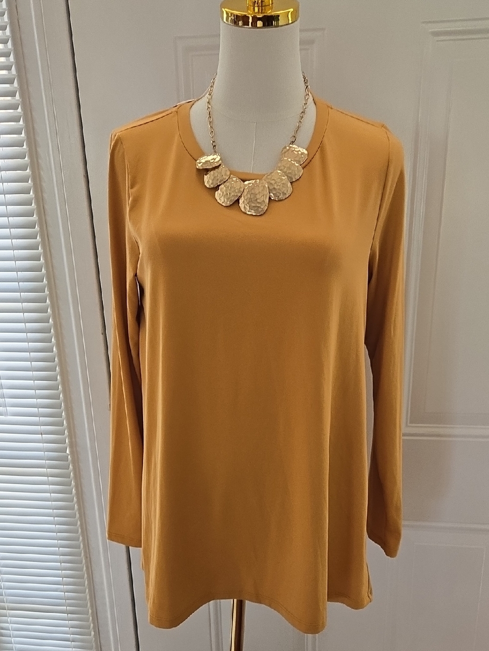 bobeau Mustard Crewneck Top